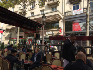 Café George V on the Champs-Elysees Is Set Far Away From, and Ignores the Street